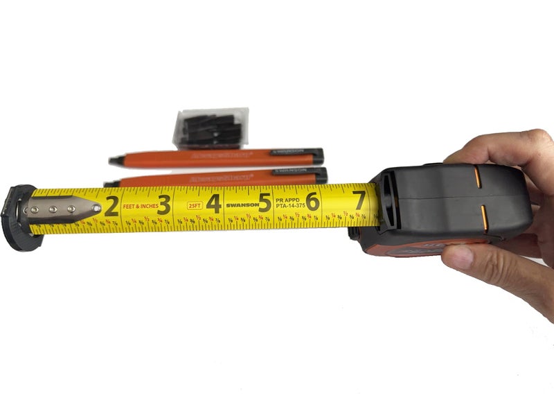 Swanson Tool Co. , Inc Swanson Tool Co SVGL25M1/CP216 Value Pack featuring a 25 Foot Gripline Tape Measure and 2 Mechanical Pencils with Black Graphite Replacement Tips - Image 2